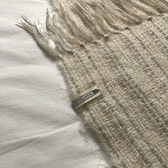 Nantucket Looms Windswept Ivory Handwoven Multi-Fiber Throw Blanket UNUSED NWT - Picture 8 of 13